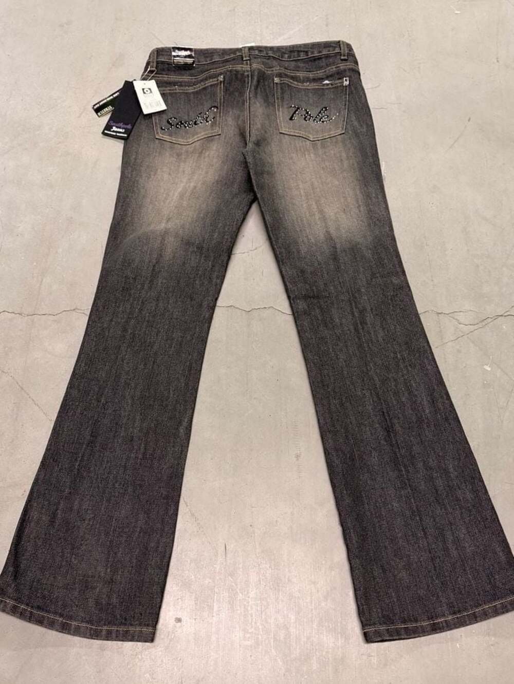 Southpole Women's Low Rise Boot Cut Rhinestone Jeans Size 11
